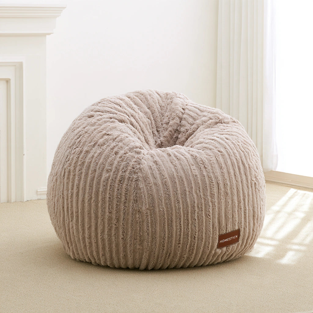 Pouf a sacco con maniglia, colore grigio
