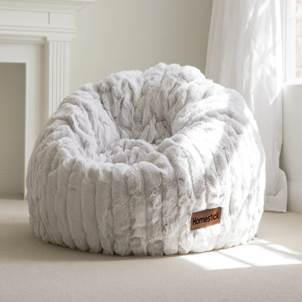 Pouf a sacco con maniglia, colore grigio