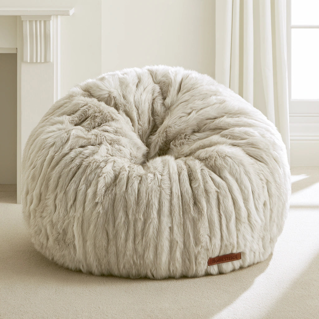 Pouf a sacco con maniglia, colore grigio